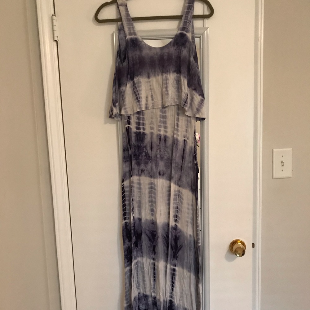 Blue tie dye maxi dress